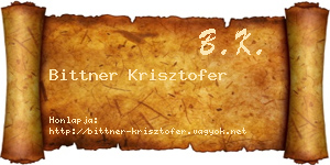 Bittner Krisztofer névjegykártya